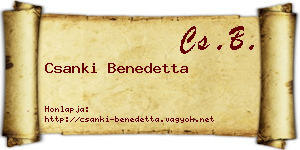 Csanki Benedetta névjegykártya